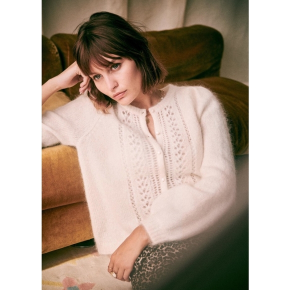 Sezane Sweaters - Sézane Egide Jumper Cardigan in Ecru XS